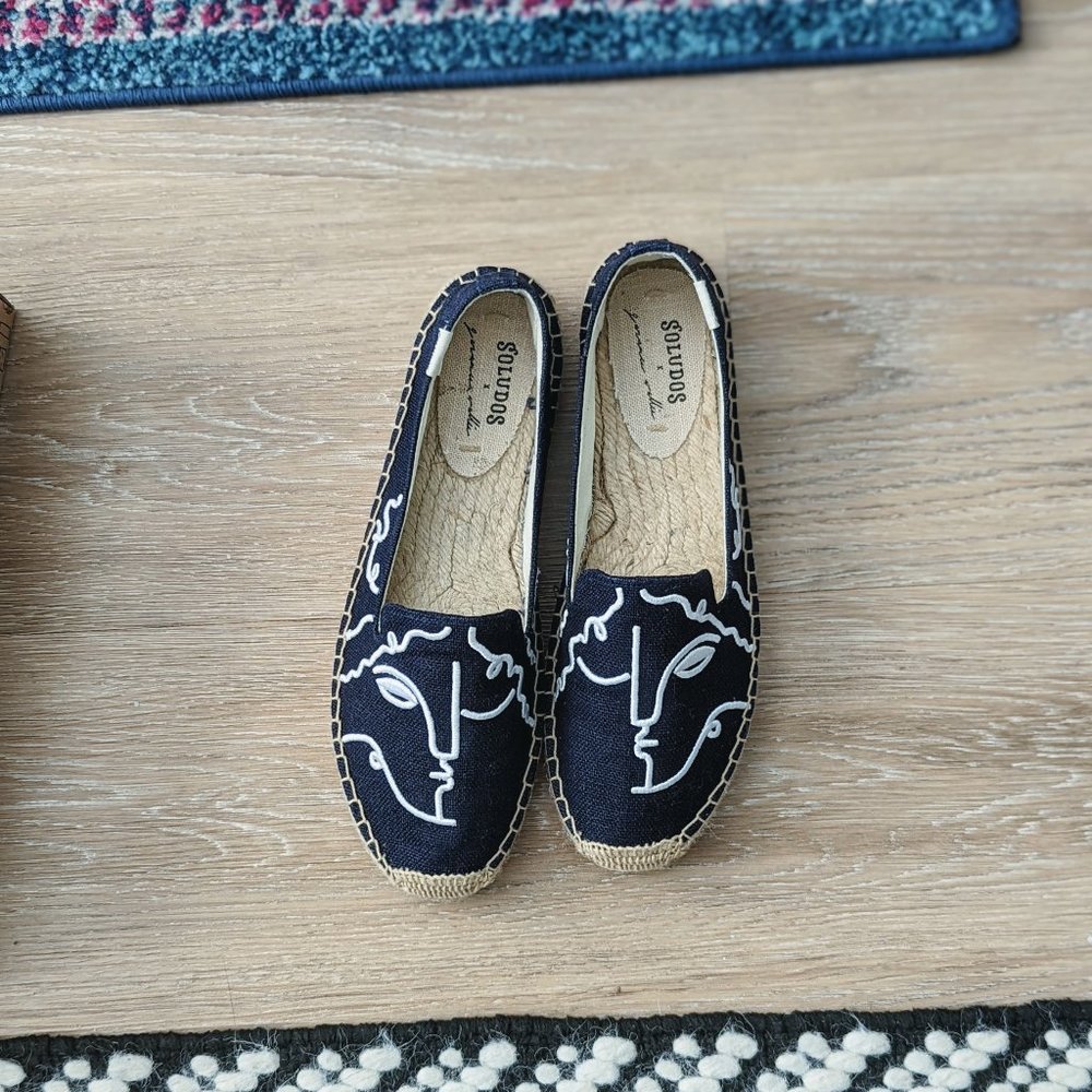 Soludos Visage Smoking Slipper in Midnight Blue